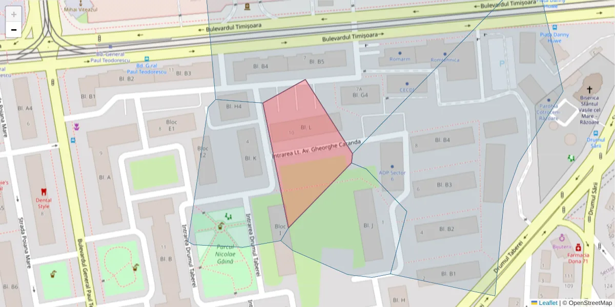 Hartă a codului poștal  și a codurilor poștale învecinate