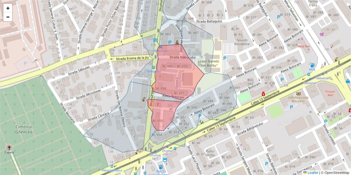 Hartă a codului poștal  și a codurilor poștale învecinate