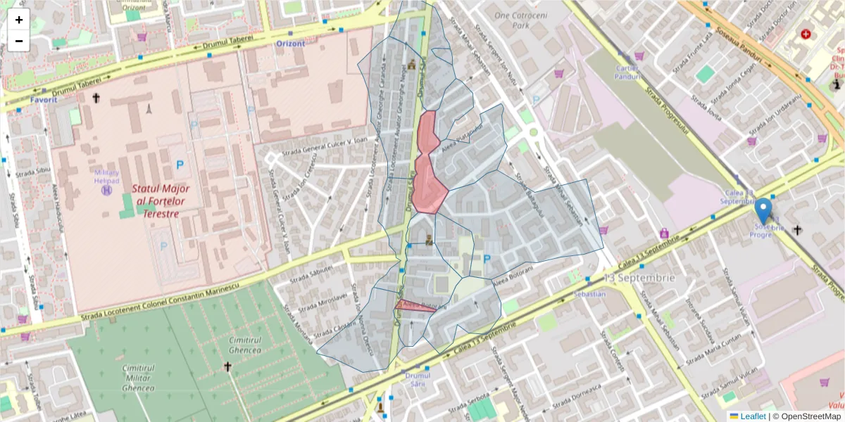 Hartă a codului poștal  și a codurilor poștale învecinate