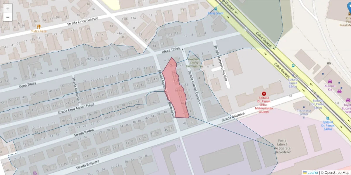 Hartă a codului poștal  și a codurilor poștale învecinate