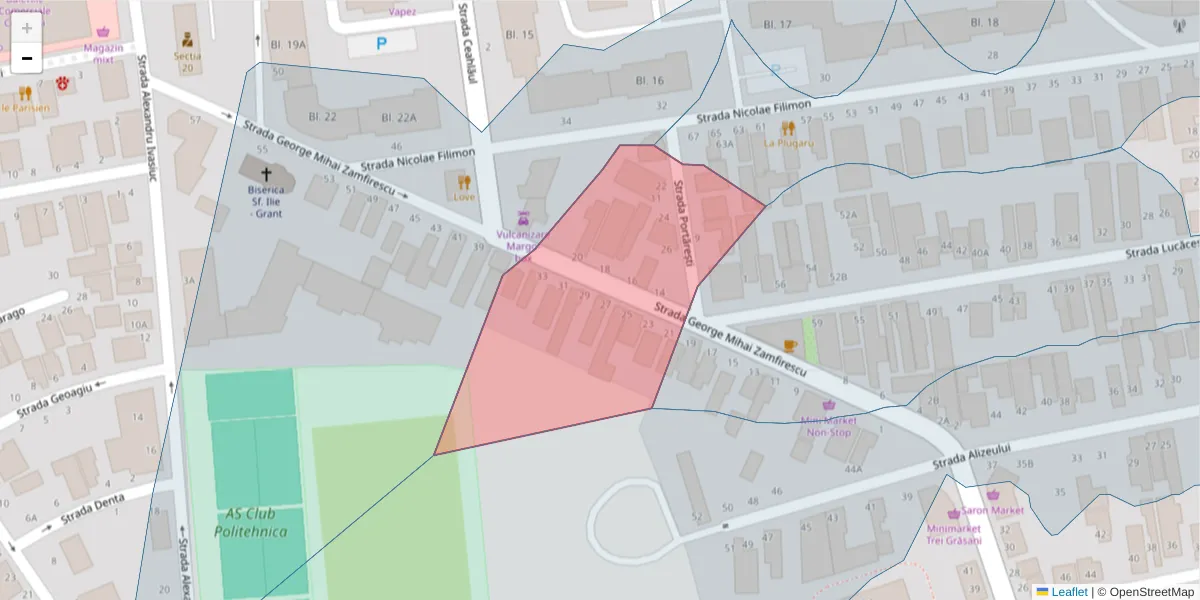 Hartă a codului poștal  și a codurilor poștale învecinate