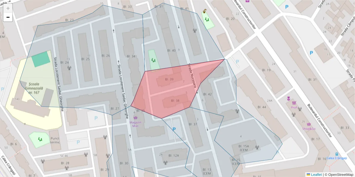 Hartă a codului poștal  și a codurilor poștale învecinate