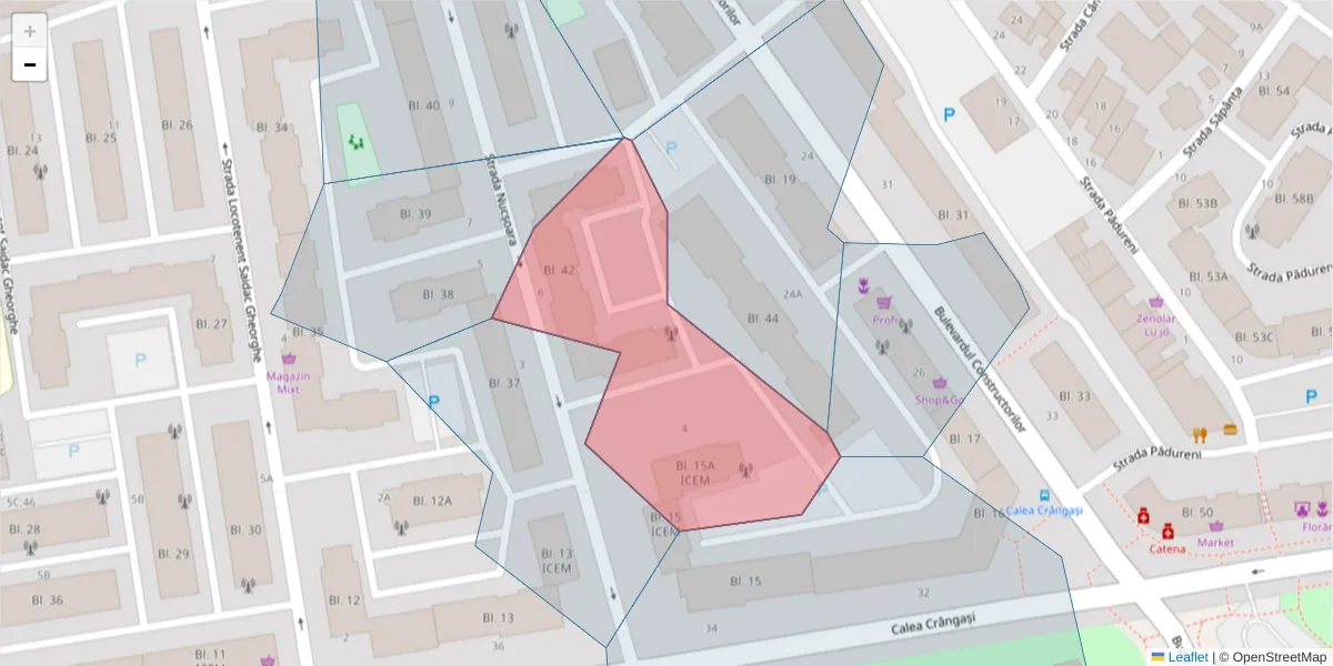 Hartă a codului poștal  și a codurilor poștale învecinate