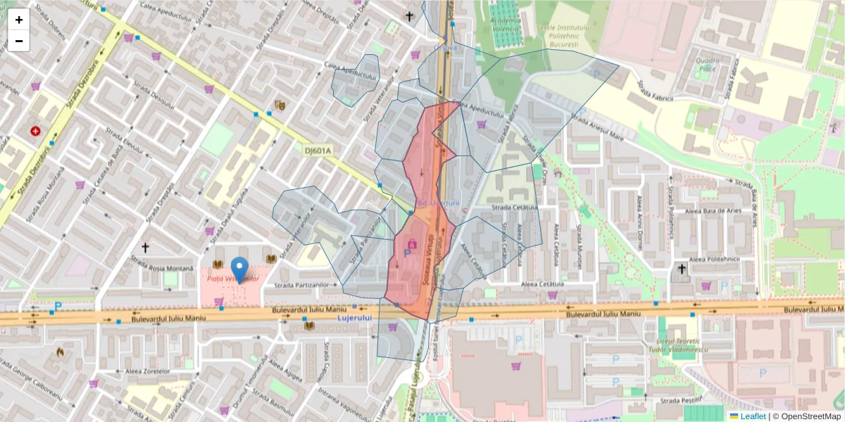 Hartă a codului poștal  și a codurilor poștale învecinate