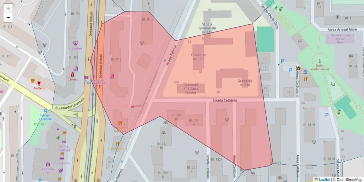 Hartă a codului poștal  și a codurilor poștale învecinate