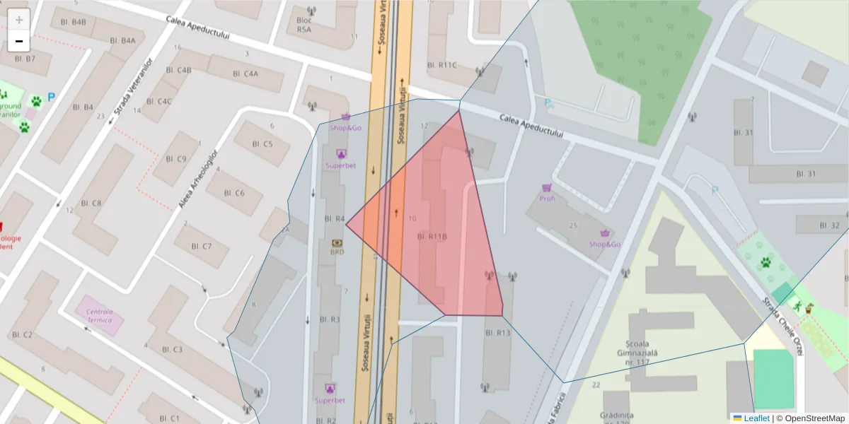 Hartă a codului poștal  și a codurilor poștale învecinate