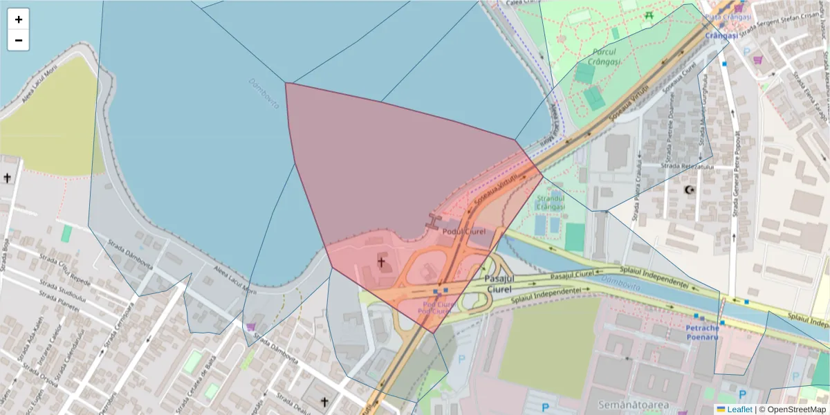 Hartă a codului poștal  și a codurilor poștale învecinate