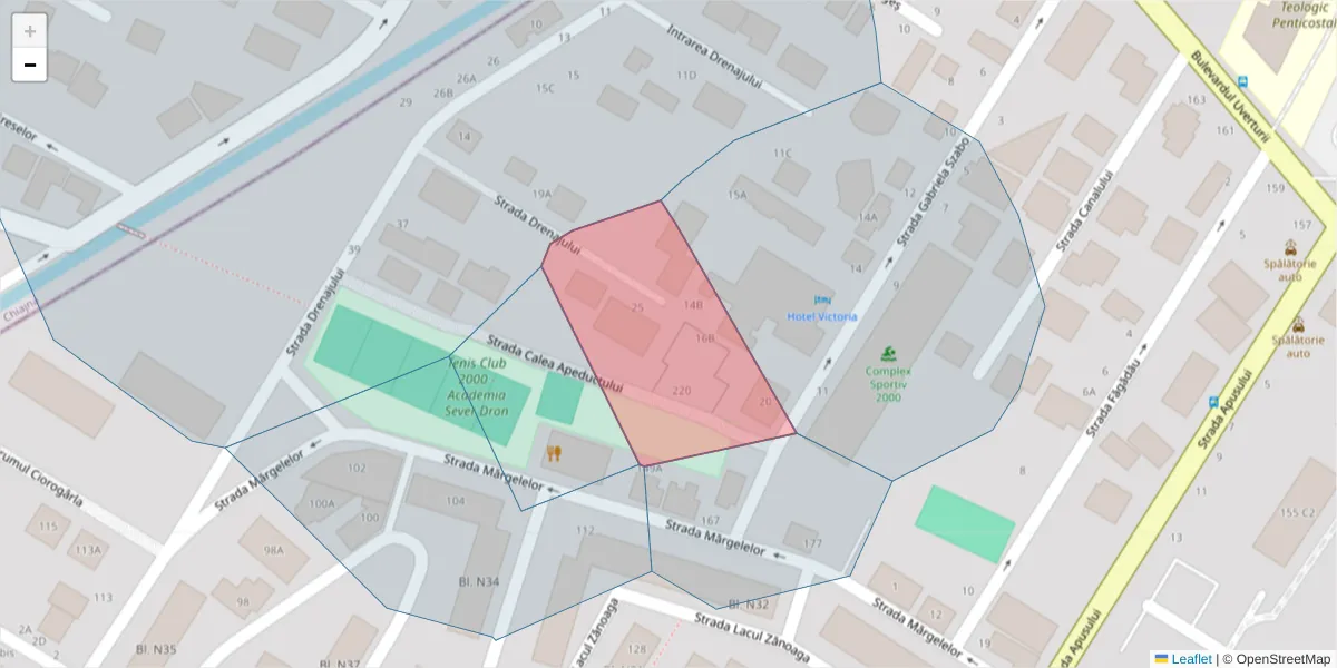 Hartă a codului poștal  și a codurilor poștale învecinate