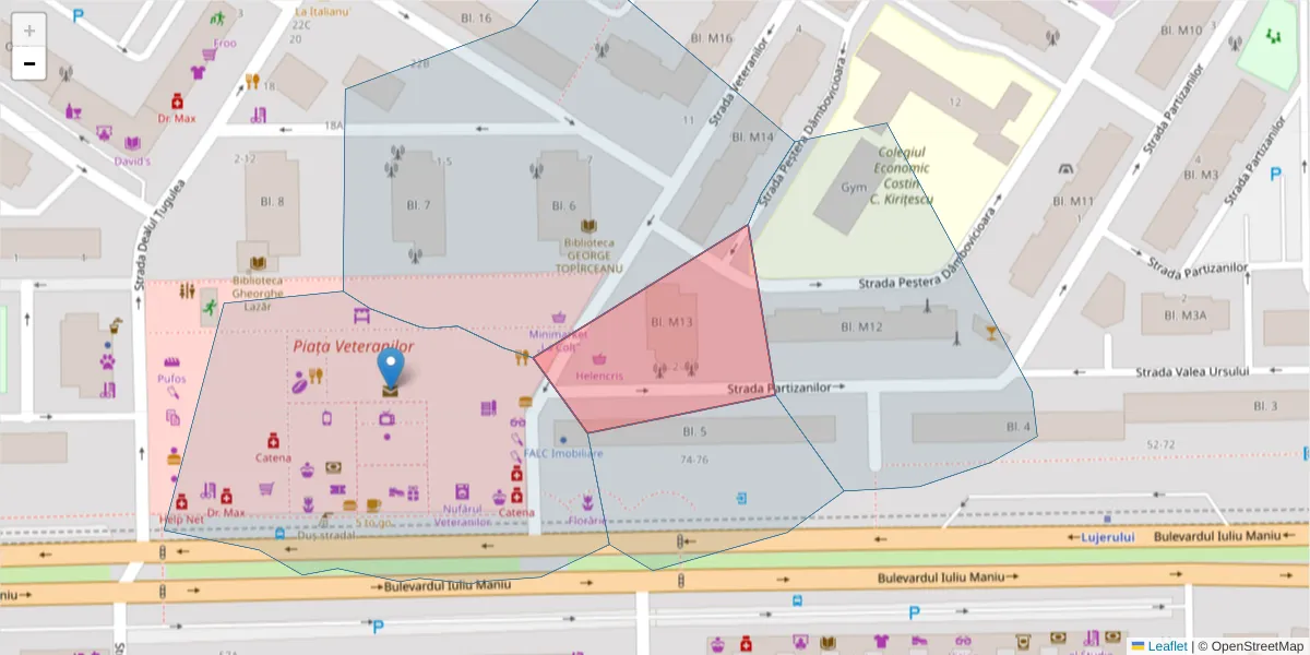 Hartă a codului poștal  și a codurilor poștale învecinate