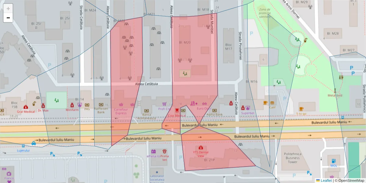 Hartă a codului poștal  și a codurilor poștale învecinate