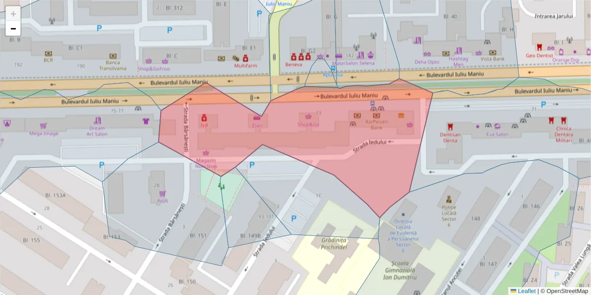 Hartă a codului poștal  și a codurilor poștale învecinate