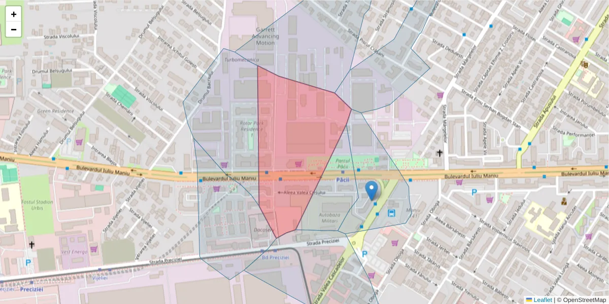 Hartă a codului poștal  și a codurilor poștale învecinate
