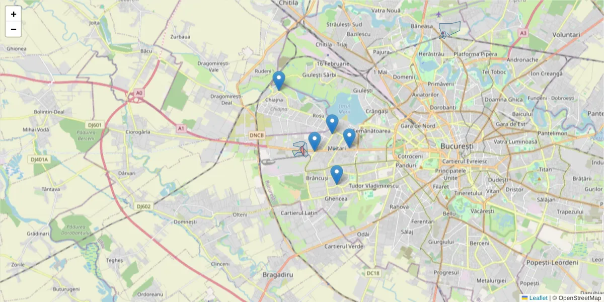 Hartă a codului poștal  și a codurilor poștale învecinate