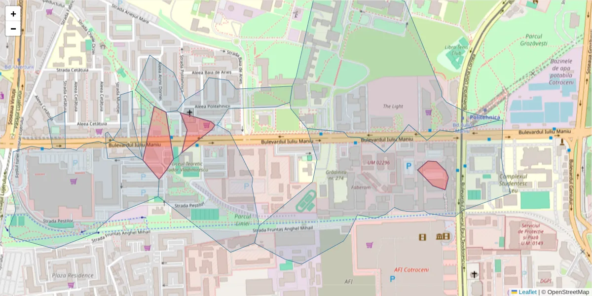 Hartă a codului poștal  și a codurilor poștale învecinate