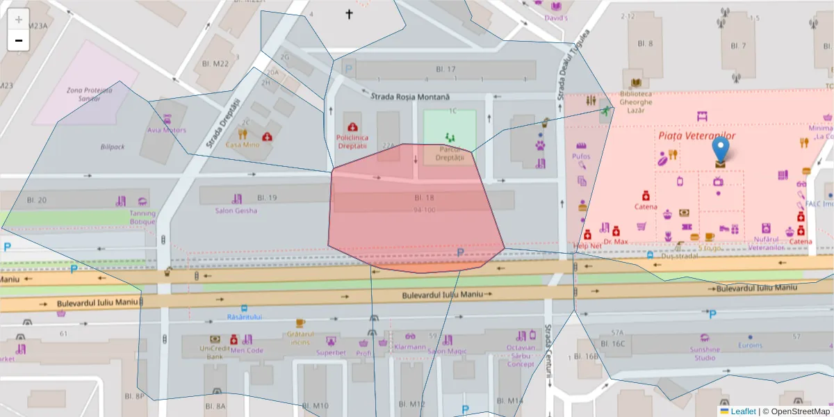 Hartă a codului poștal  și a codurilor poștale învecinate