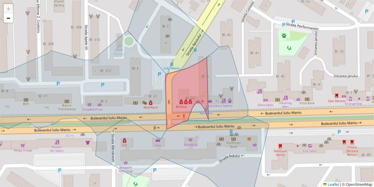 Hartă a codului poștal  și a codurilor poștale învecinate