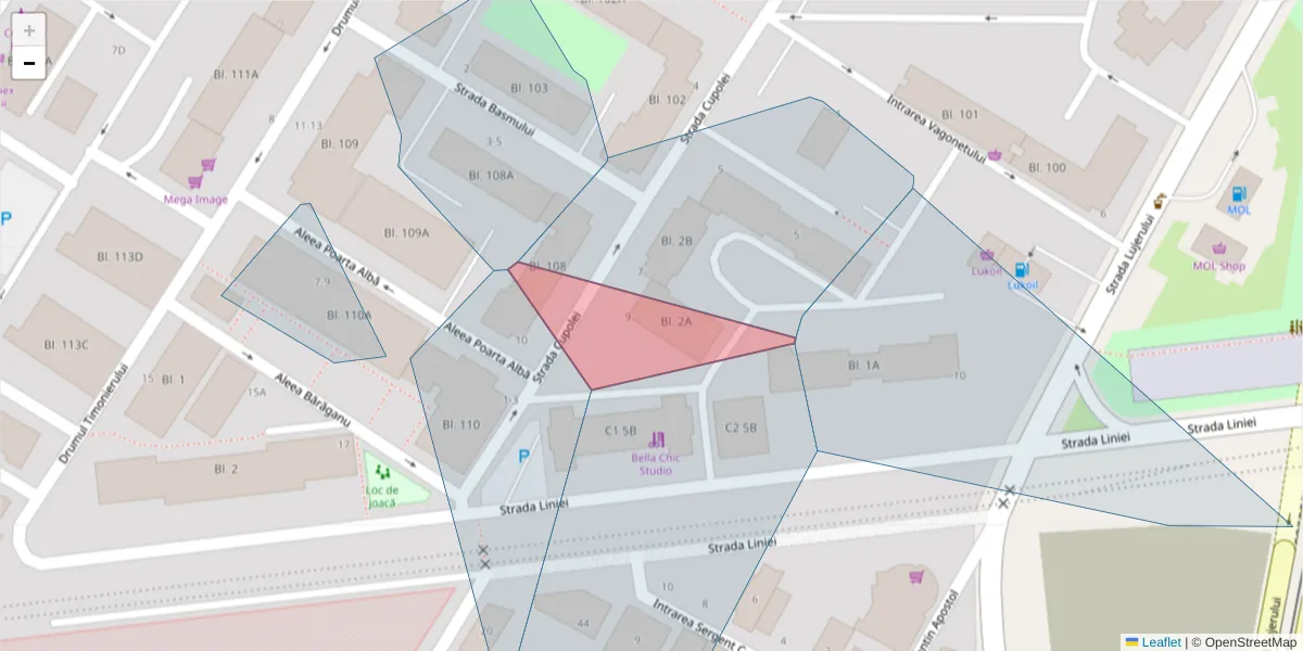 Hartă a codului poștal  și a codurilor poștale învecinate