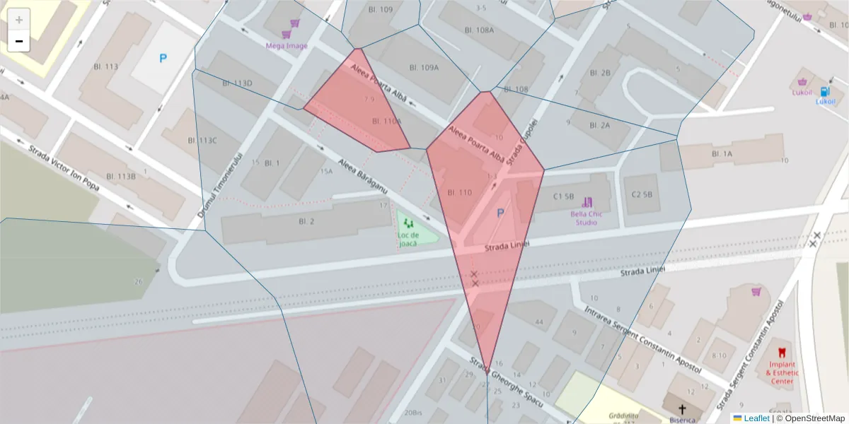 Hartă a codului poștal  și a codurilor poștale învecinate