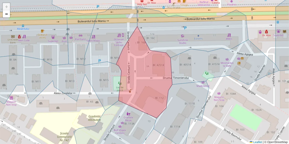 Hartă a codului poștal  și a codurilor poștale învecinate