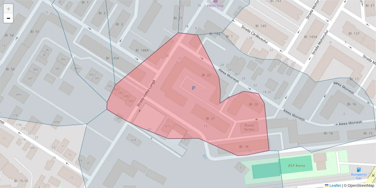 Hartă a codului poștal  și a codurilor poștale învecinate