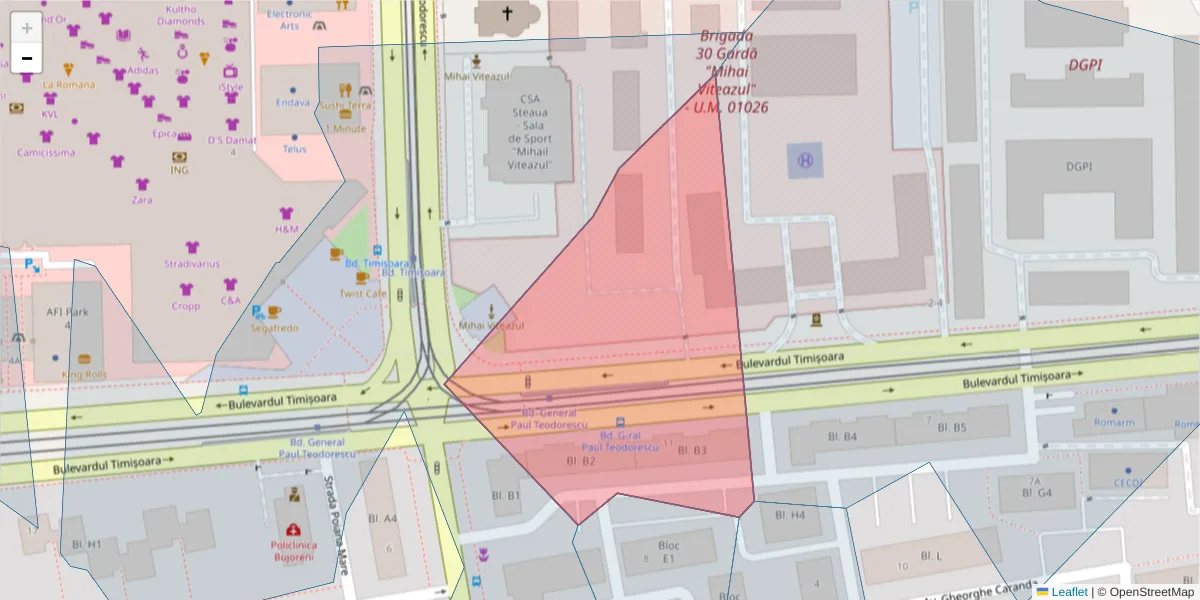 Hartă a codului poștal  și a codurilor poștale învecinate