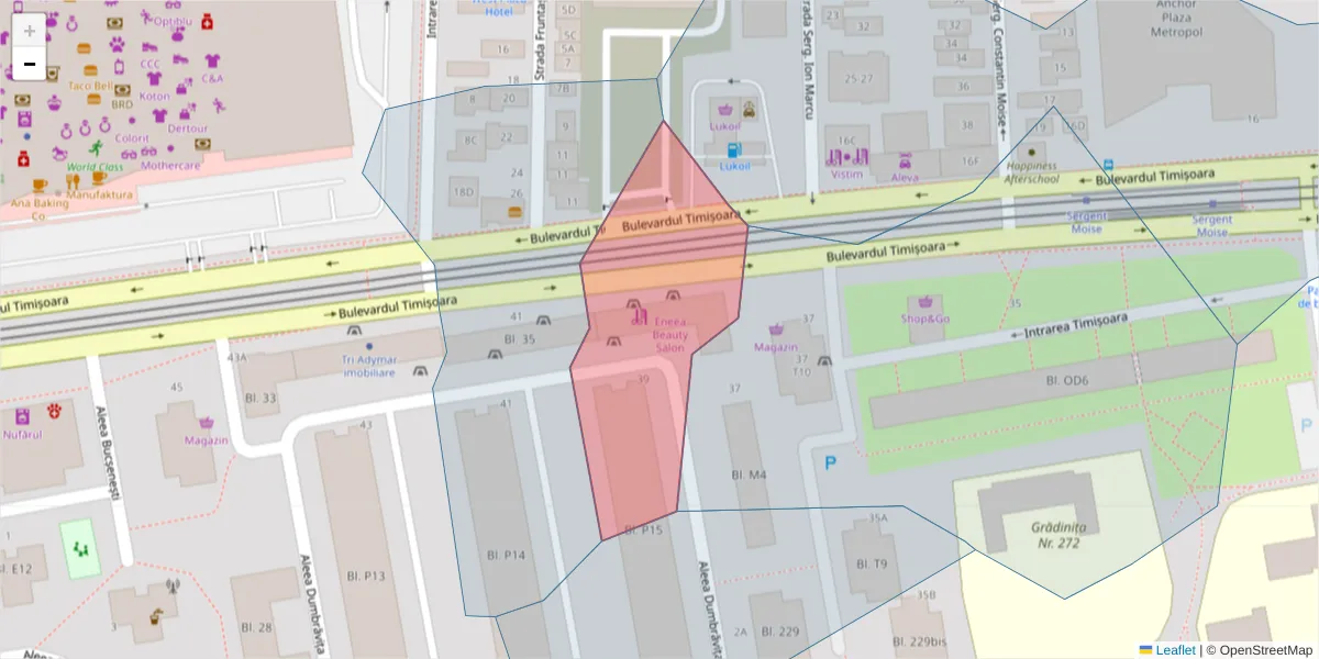 Hartă a codului poștal  și a codurilor poștale învecinate