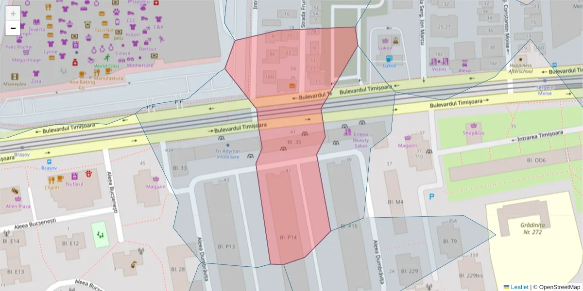 Hartă a codului poștal  și a codurilor poștale învecinate