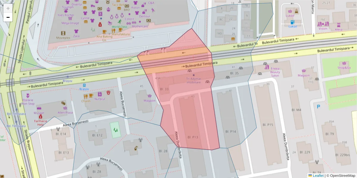Hartă a codului poștal  și a codurilor poștale învecinate
