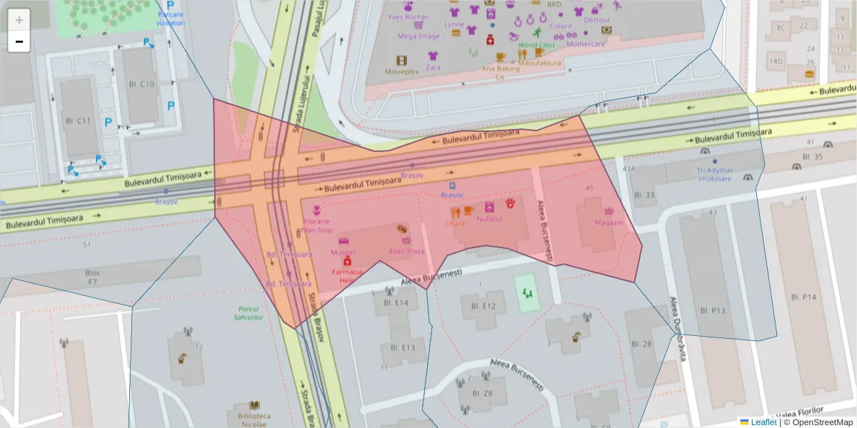 Hartă a codului poștal  și a codurilor poștale învecinate