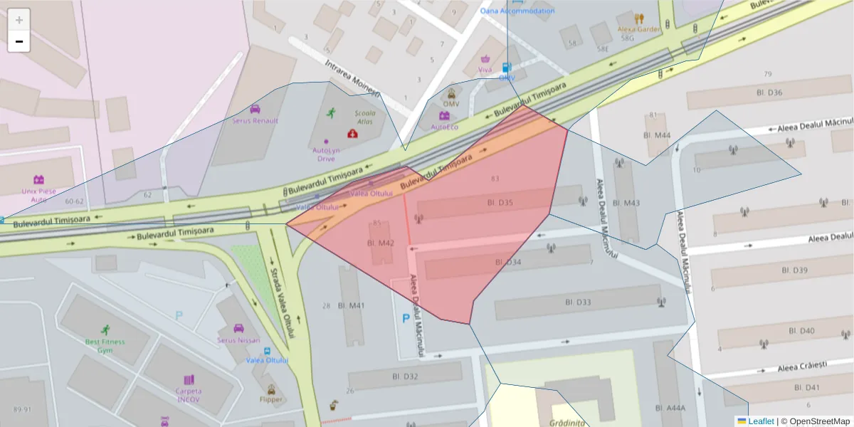 Hartă a codului poștal  și a codurilor poștale învecinate