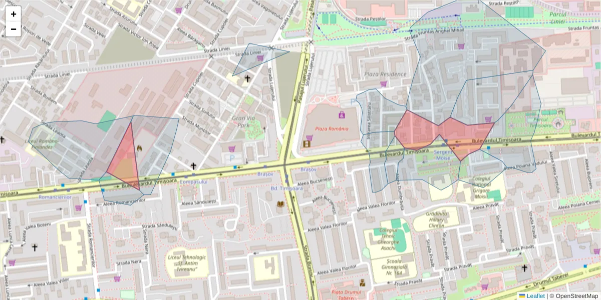Hartă a codului poștal  și a codurilor poștale învecinate