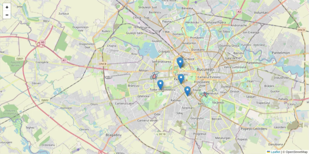 Hartă a codului poștal  și a codurilor poștale învecinate