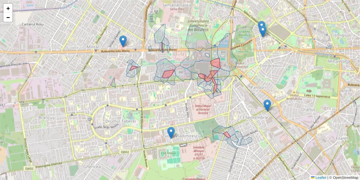 Hartă a codului poștal  și a codurilor poștale învecinate