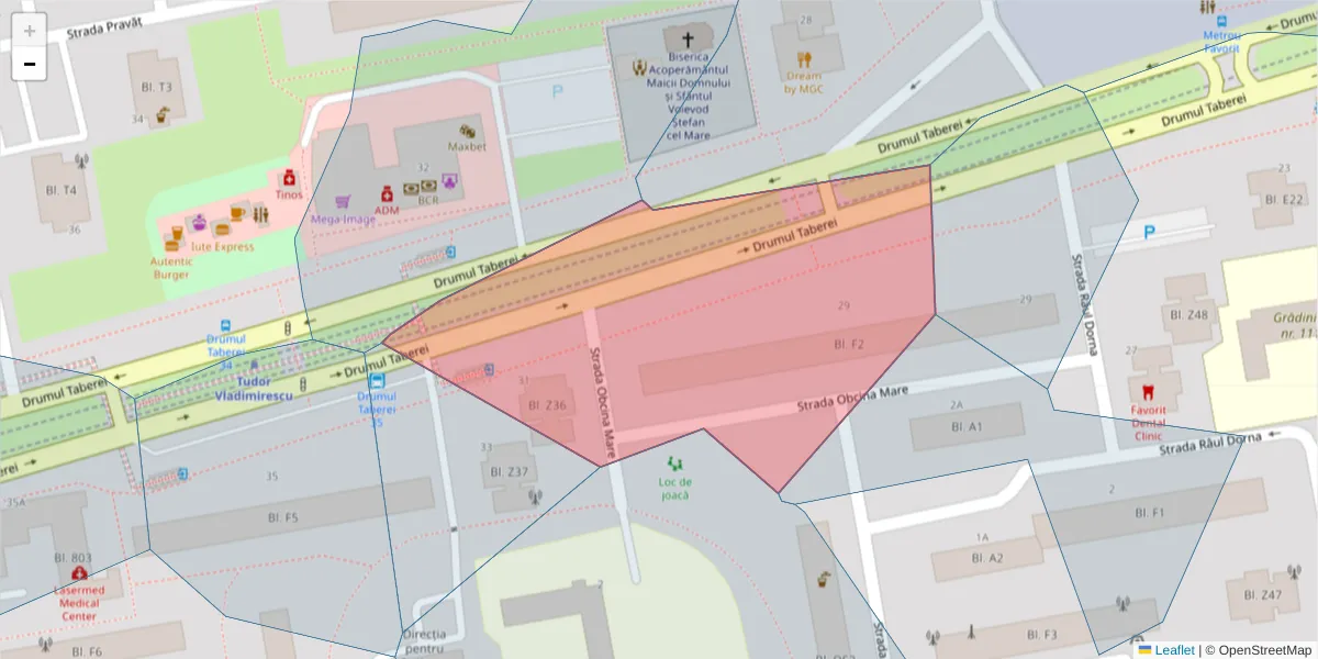 Hartă a codului poștal  și a codurilor poștale învecinate