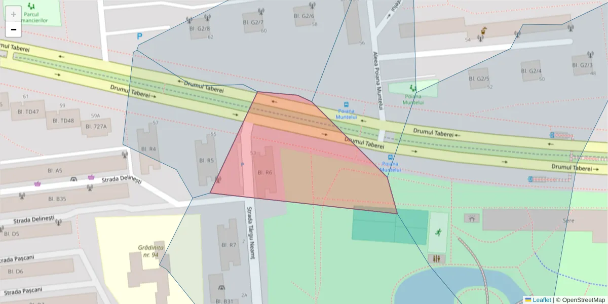 Hartă a codului poștal  și a codurilor poștale învecinate