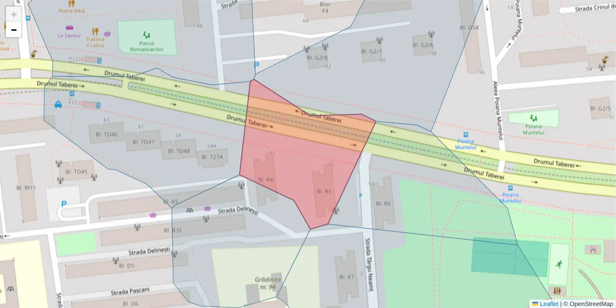Hartă a codului poștal  și a codurilor poștale învecinate