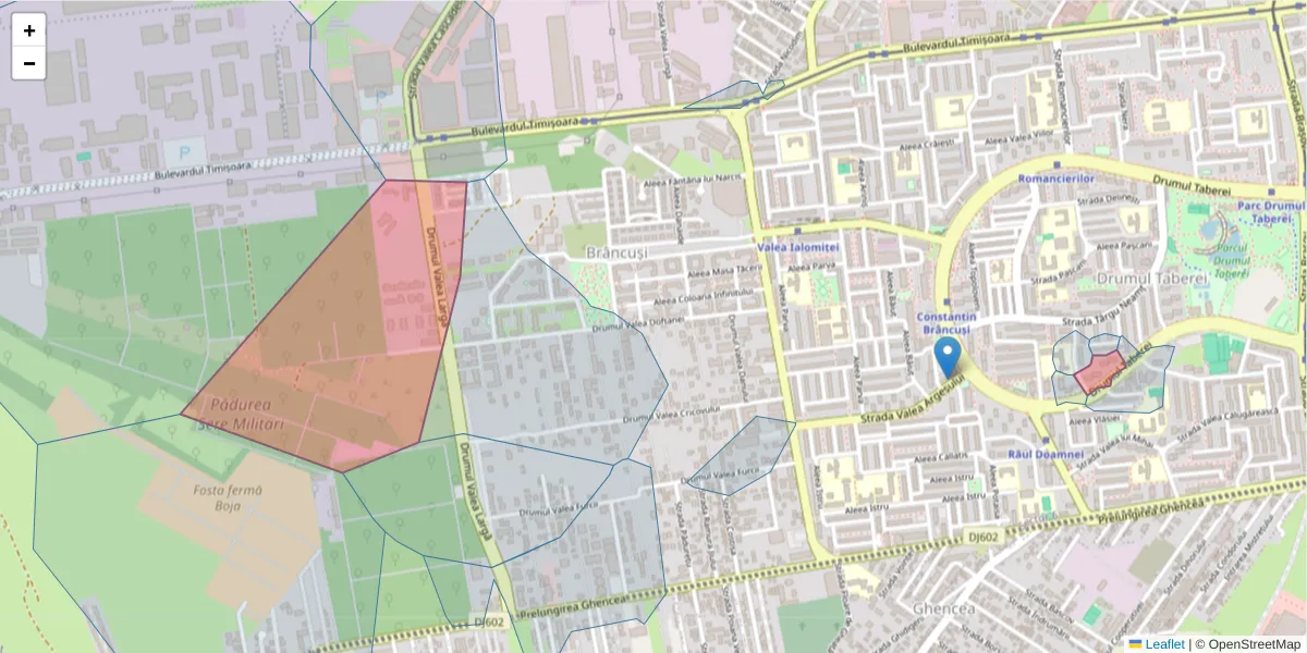 Hartă a codului poștal  și a codurilor poștale învecinate