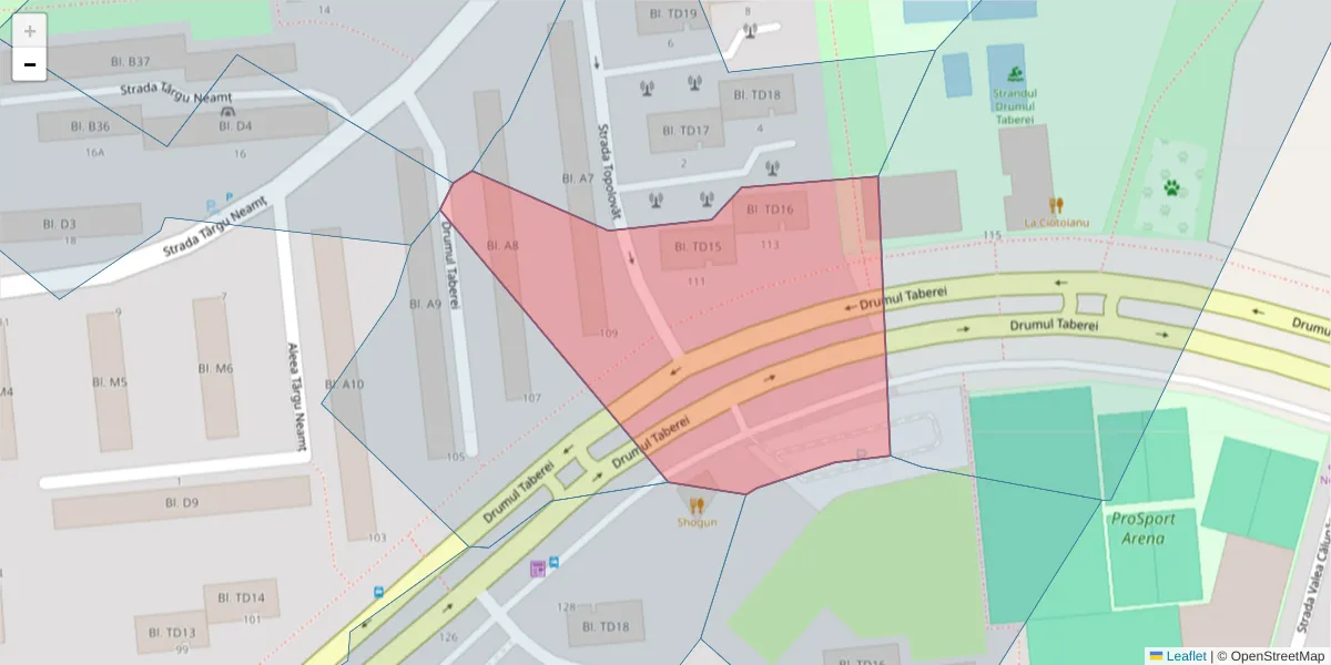 Hartă a codului poștal  și a codurilor poștale învecinate