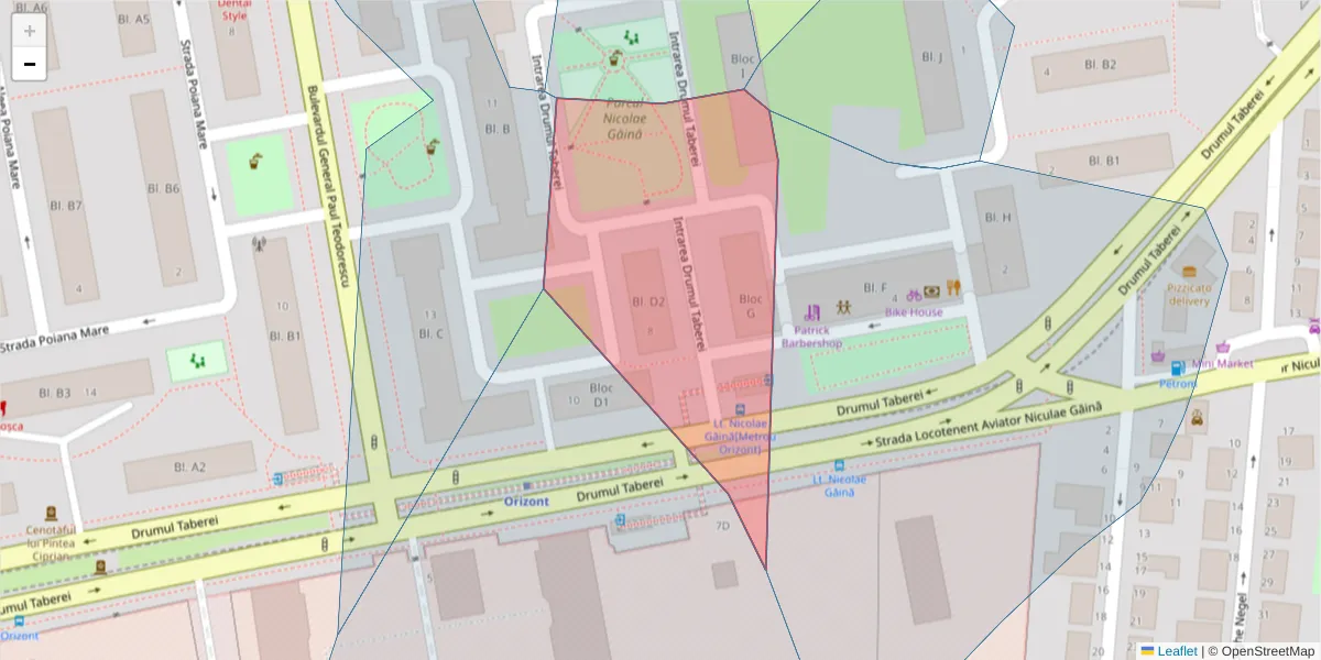 Hartă a codului poștal  și a codurilor poștale învecinate