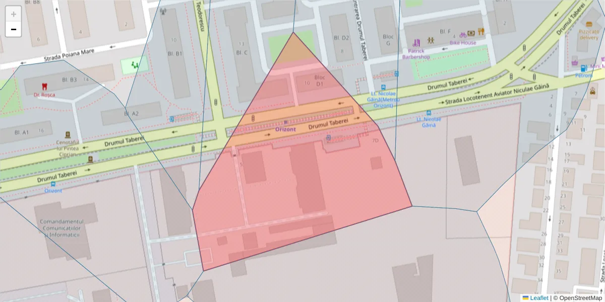 Hartă a codului poștal  și a codurilor poștale învecinate