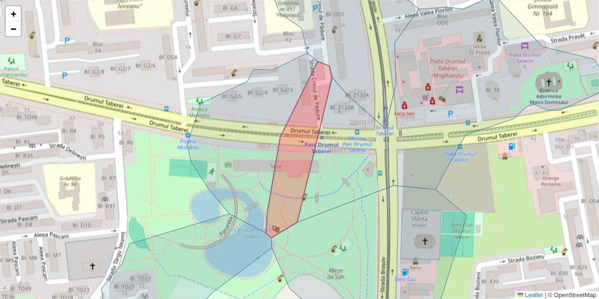 Hartă a codului poștal  și a codurilor poștale învecinate