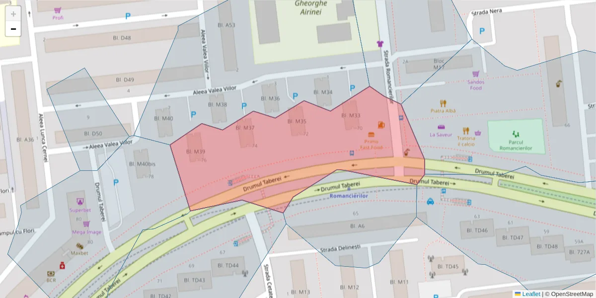 Hartă a codului poștal  și a codurilor poștale învecinate