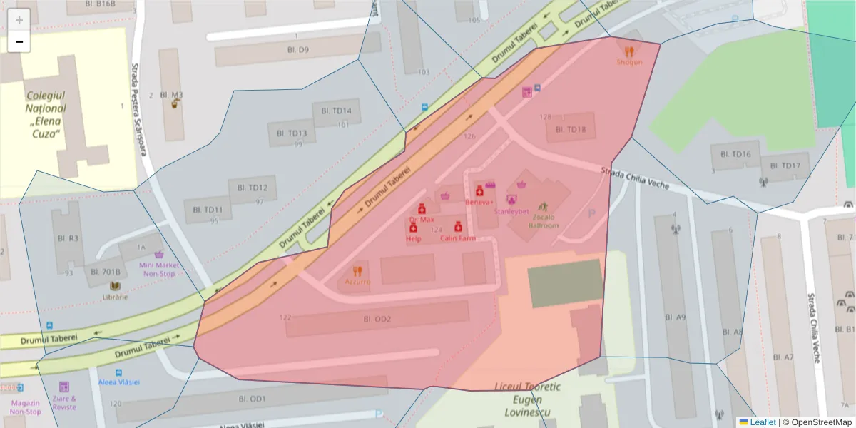 Hartă a codului poștal  și a codurilor poștale învecinate