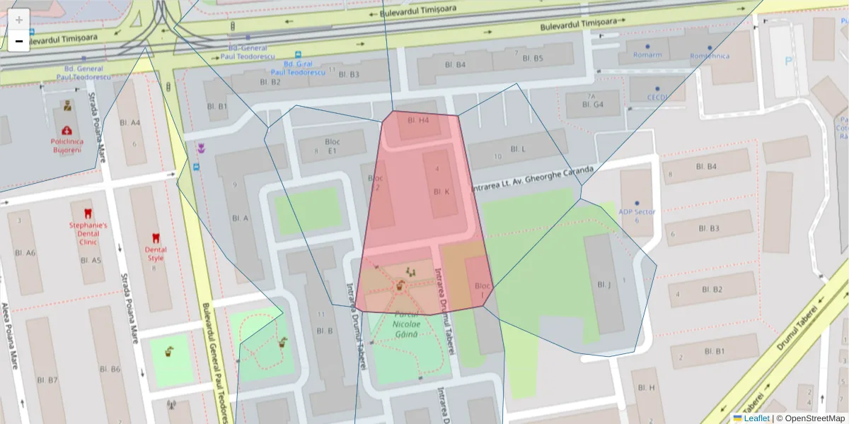 Hartă a codului poștal  și a codurilor poștale învecinate