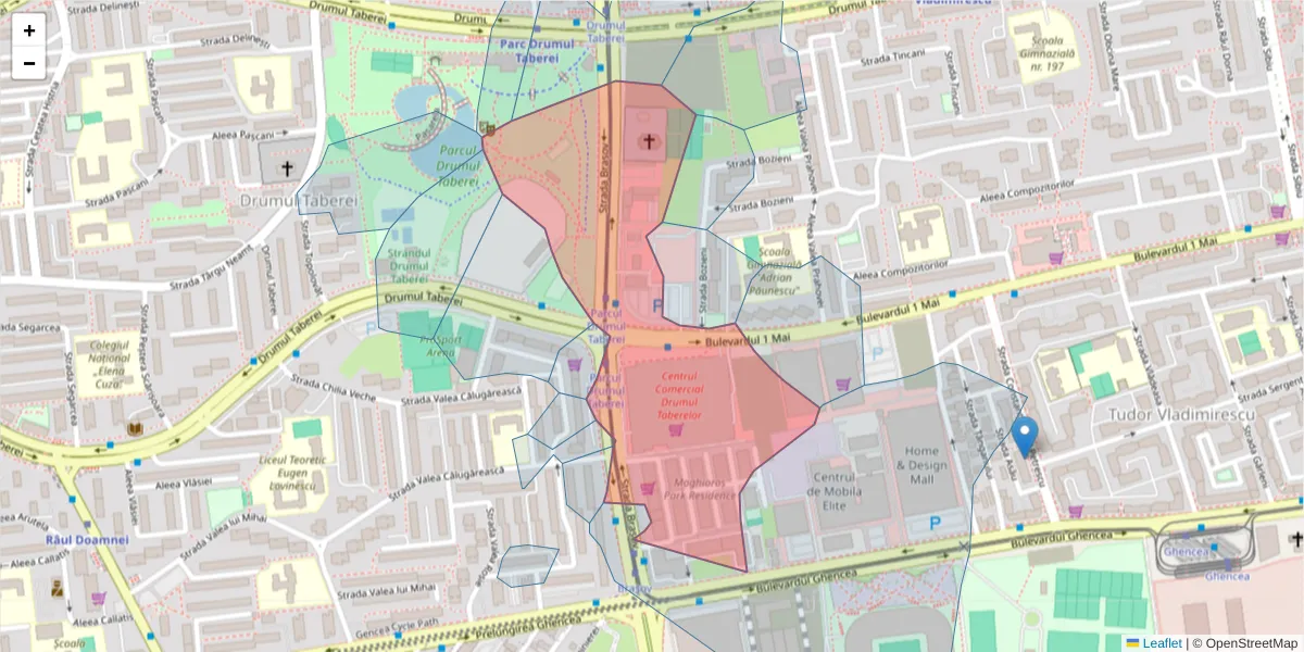 Hartă a codului poștal  și a codurilor poștale învecinate