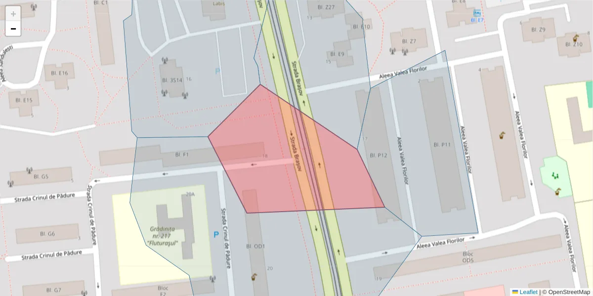 Hartă a codului poștal  și a codurilor poștale învecinate