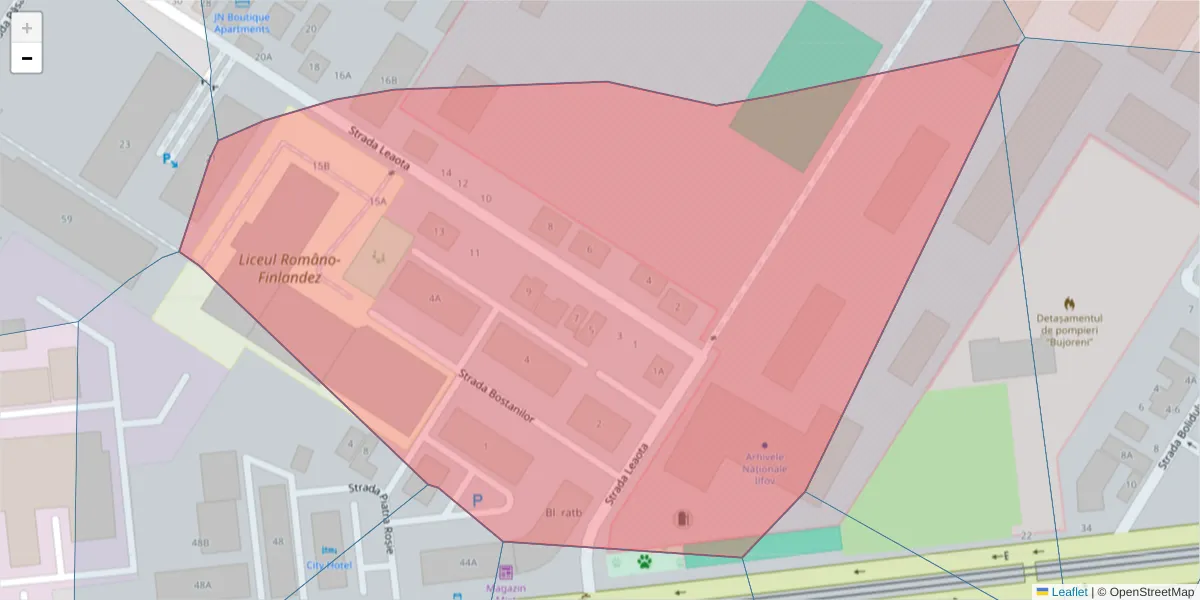 Hartă a codului poștal  și a codurilor poștale învecinate