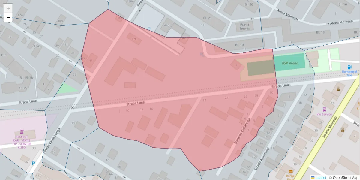 Hartă a codului poștal  și a codurilor poștale învecinate