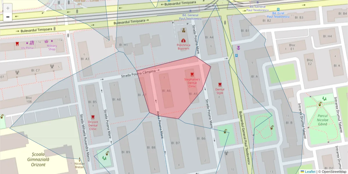 Hartă a codului poștal  și a codurilor poștale învecinate