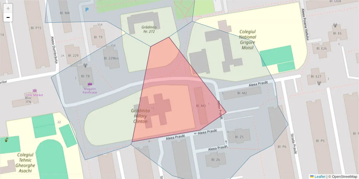 Hartă a codului poștal  și a codurilor poștale învecinate